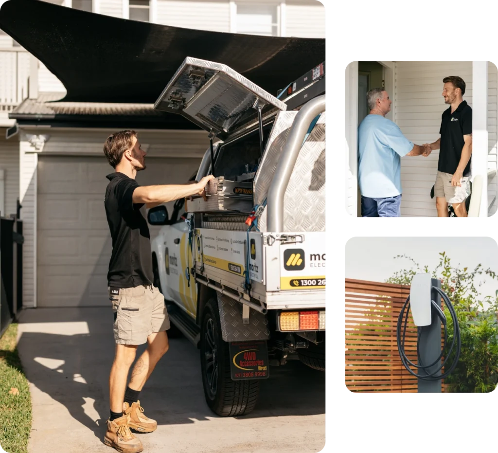 EV charger installed at a Brisbane home by Moritz Electrical