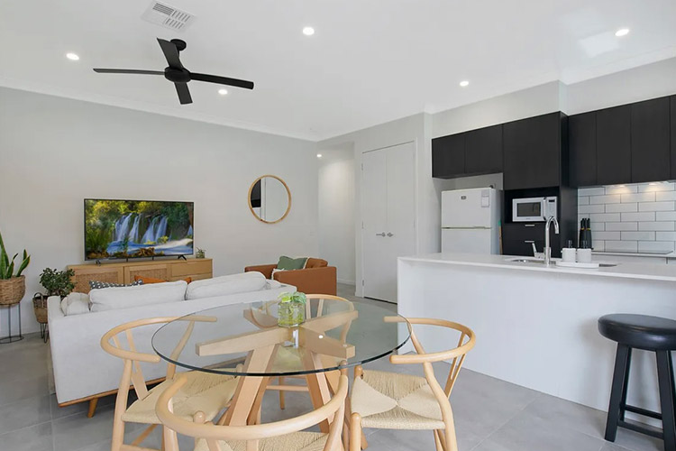 Ceiling Fan and LED Downlights installed in Brisbane Home